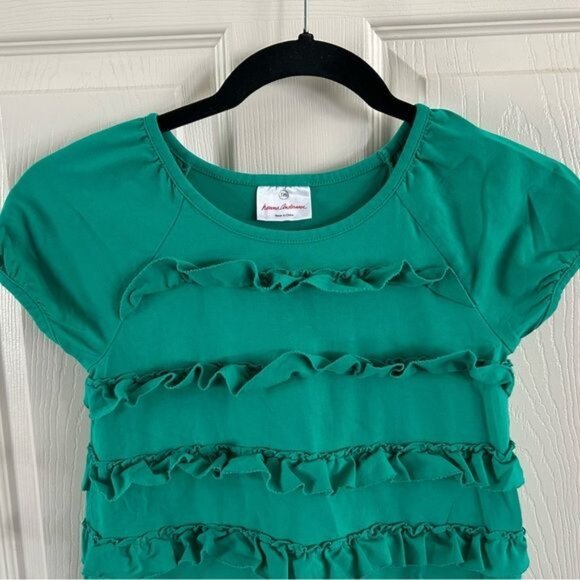 Hanna Andersson Green Ruffle Dress Sz 120 (US 6/7) - Picture 3 of 15